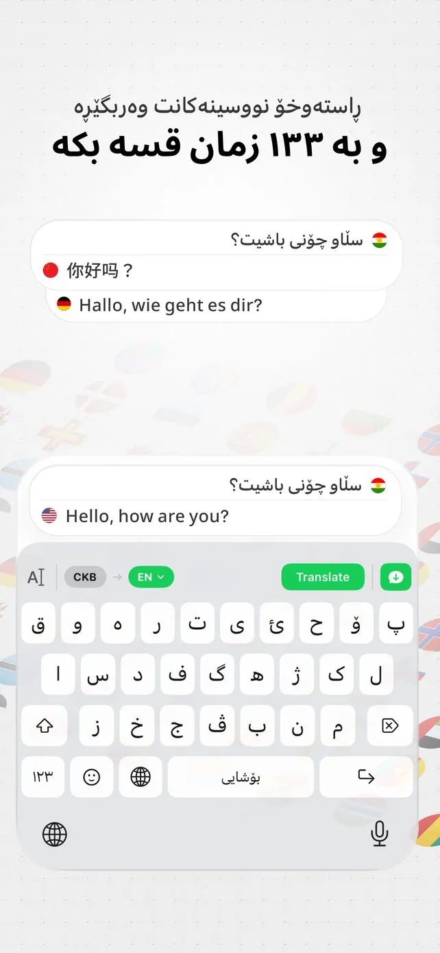 Translate your writing to 133 languages